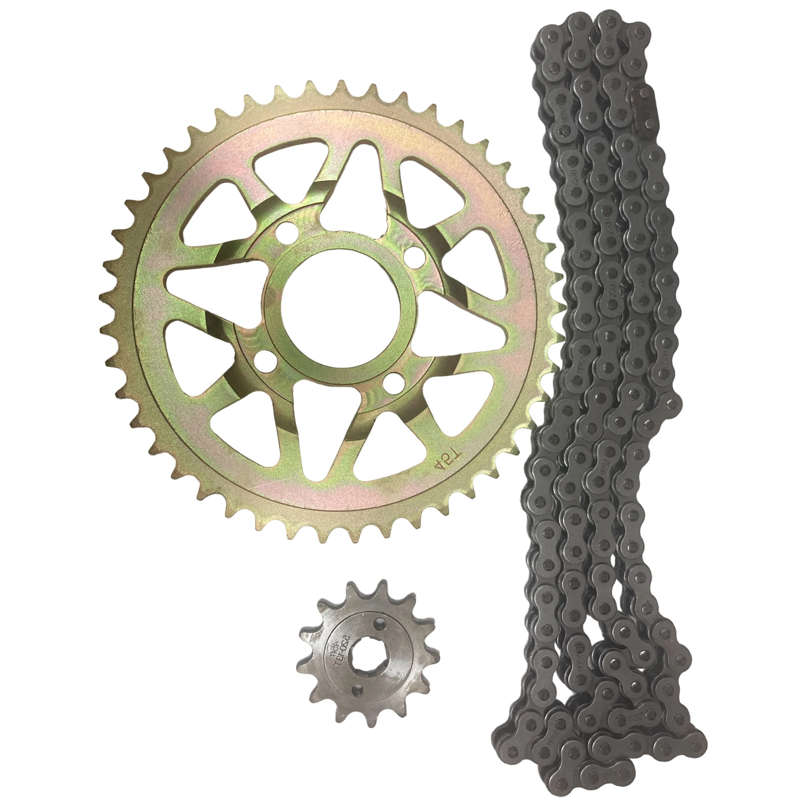 1set Enhanced Drag Chain Kit (2*Sprockets + 1*Chain) For Italika DM150 Part# 45T-13T-520H-108 45T13T520H108
1set Enhanced Drag Chain Kit (2*Sprockets + 1*Chain) For Italika DM150 Part# 45T-13T-520H-108 45T13T520H108