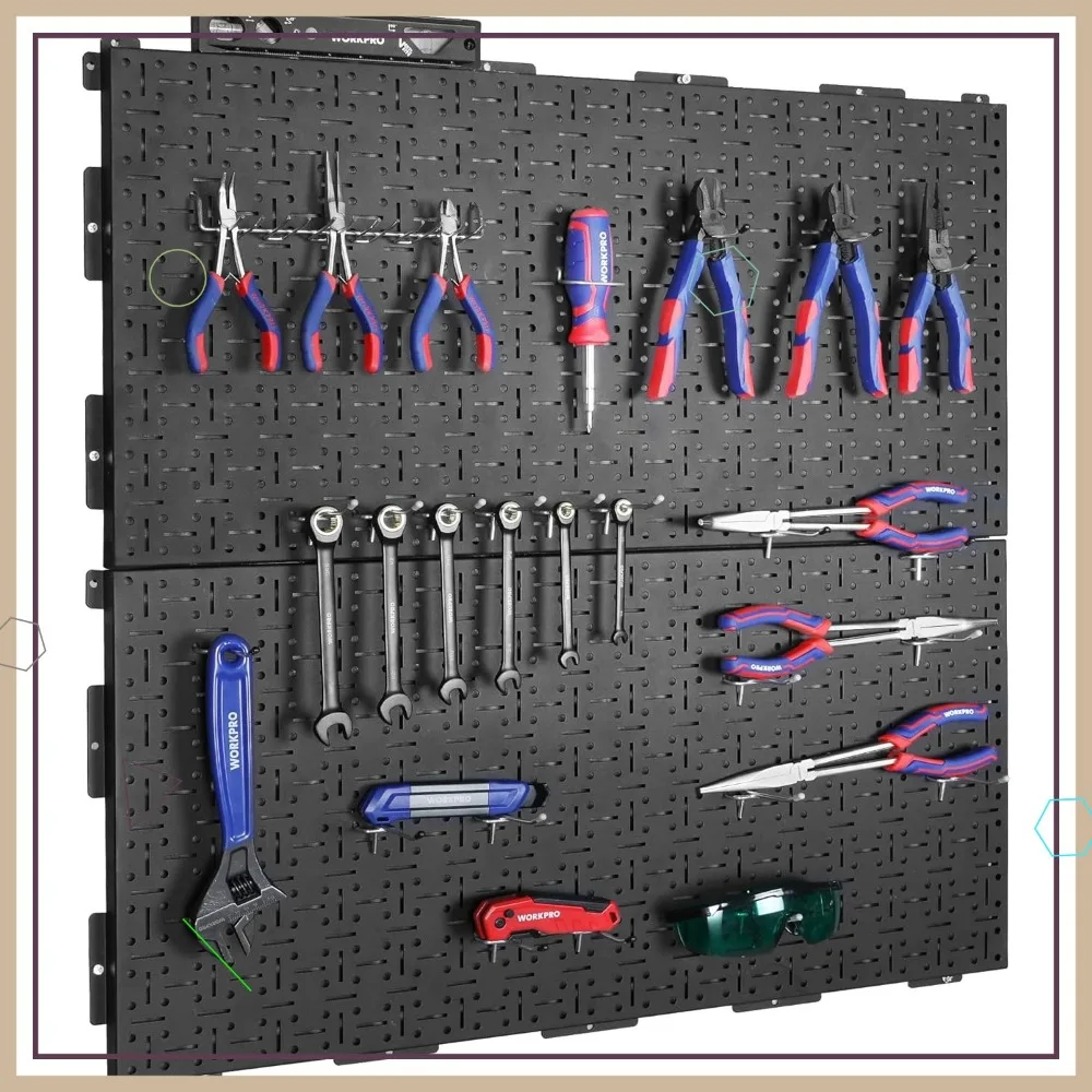 Heavy Duty Steel Pegboard 16x32 inch, Black Garage Wall Organizer with Round Holes & Slots, 2 Pack for Workshop Storage
Heavy Duty Steel Pegboard 16x32 inch, Black Garage Wall Organizer with Round Holes & Slots, 2 Pack for Workshop Storage