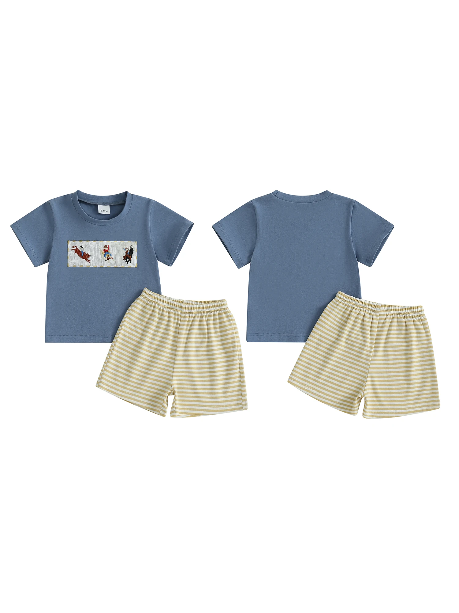 Toddler Boys Cowboy Style Embroidered Short Sleeve Shirt and Striped Shorts Set for Western Inspired Outfit 2 Piece Clothing
Toddler Boys Cowboy Style Embroidered Short Sleeve Shirt and Striped Shorts Set for Western Inspired Outfit 2 Piece Clothing