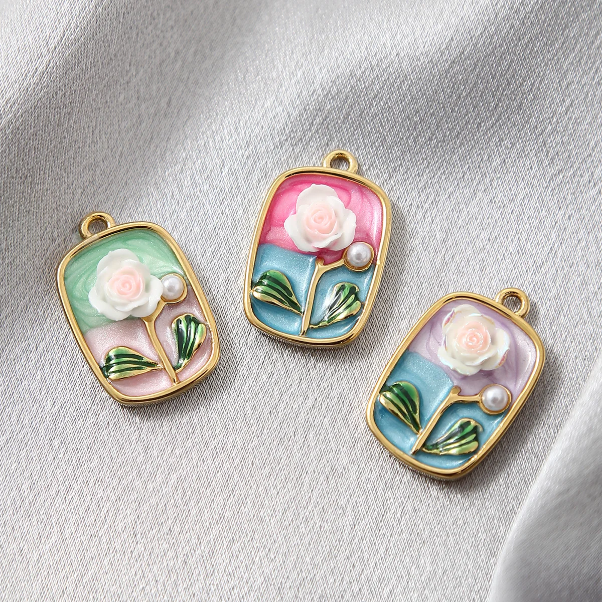5pcs Monet Garden Style Stainless Steel Exquisite Painted Rose Flower Charms Women Enamel Necklace Pendants For DIY Jewelry
5pcs Monet Garden Style Stainless Steel Exquisite Painted Rose Flower Charms Women Enamel Necklace Pendants For DIY Jewelry