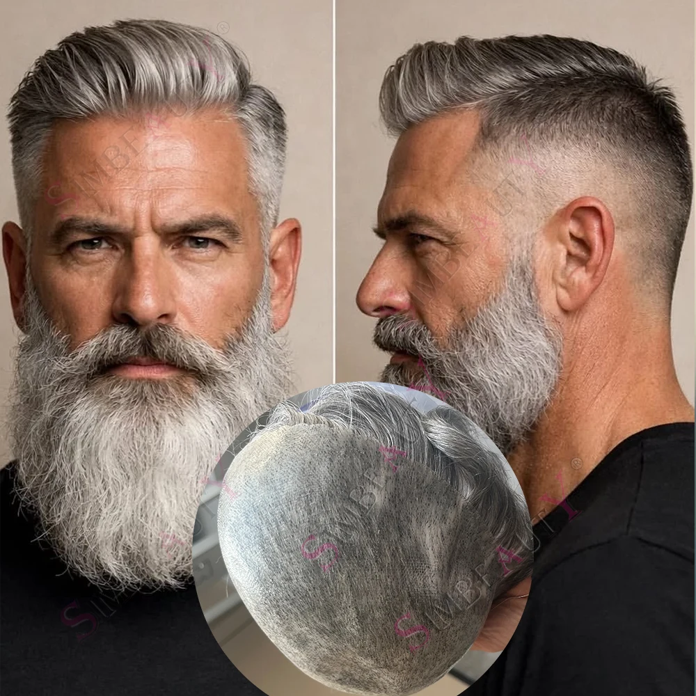 #1B80 Grey Men's 100% Human Hair Wig Durable 0.1mm Injection Skin Toupee Capillar Prosthesis Replacement System Natural Hairline
#1B80 Grey Men's 100% Human Hair Wig Durable 0.1mm Injection Skin Toupee Capillar Prosthesis Replacement System Natural Hairline