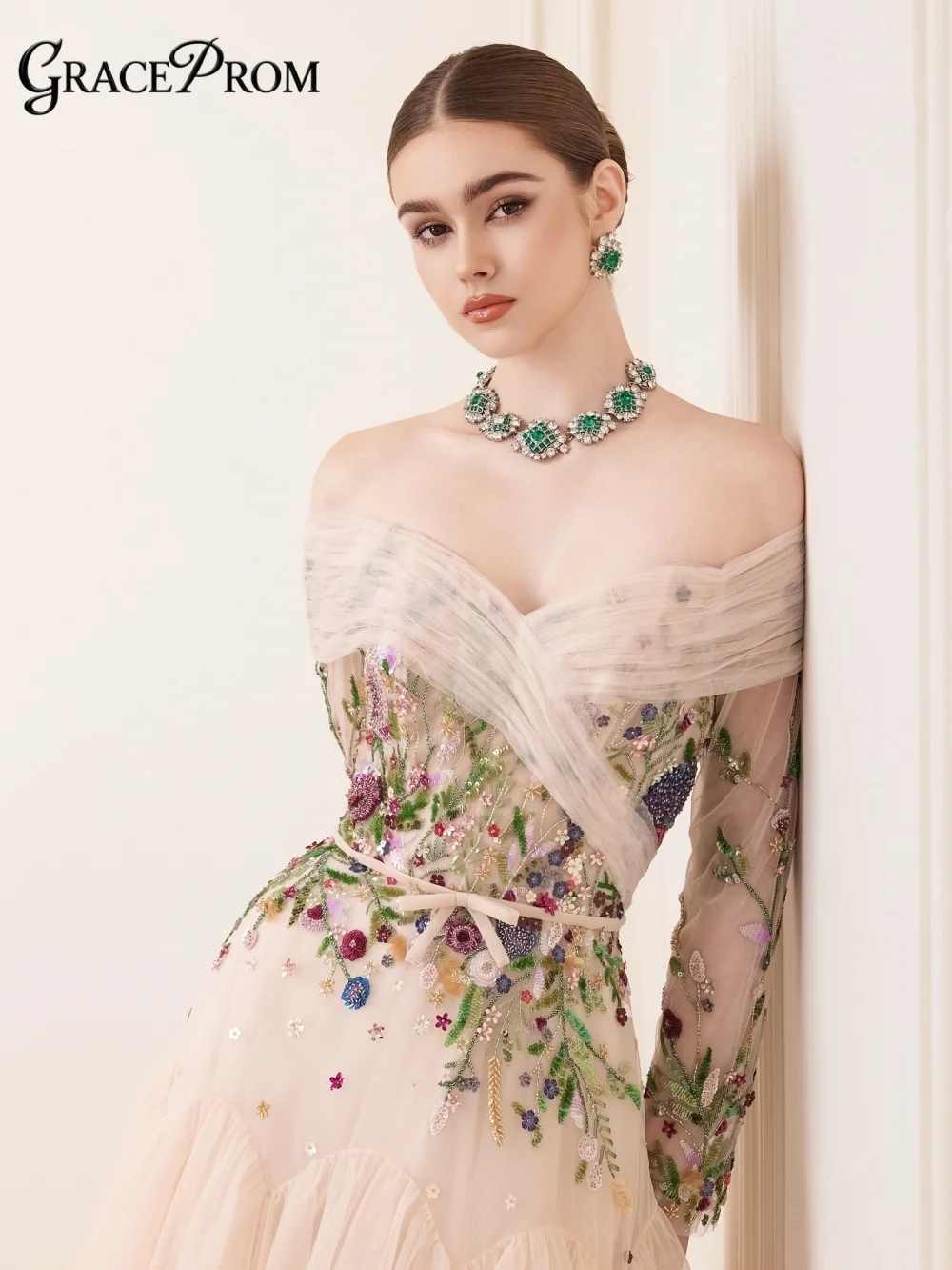 Romantic Blush Pink Off Shoulder Party Dress 2026 Opulent Multicolor Floral Tulle Evening Gown For Wedding Guests فساتين سهرة
Romantic Blush Pink Off Shoulder Party Dress 2026 Opulent Multicolor Floral Tulle Evening Gown For Wedding Guests فساتين سهرة