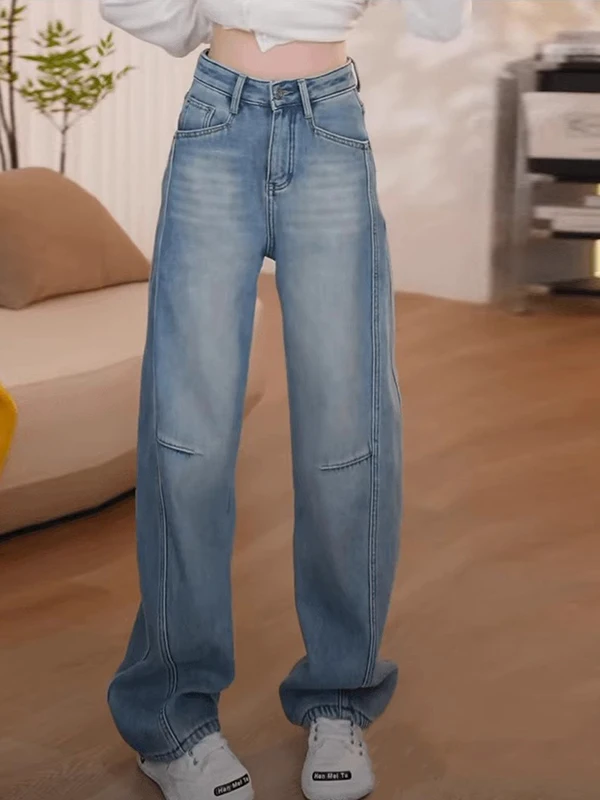 High Waist Slim Fit American Washed Denim Jeans Women's Spring Autumn New Style Knife Pants plus Size Blue Casual Straig...
High Waist Slim Fit American Washed Denim Jeans Women's Spring Autumn New Style Knife Pants plus Size Blue Casual Straig...