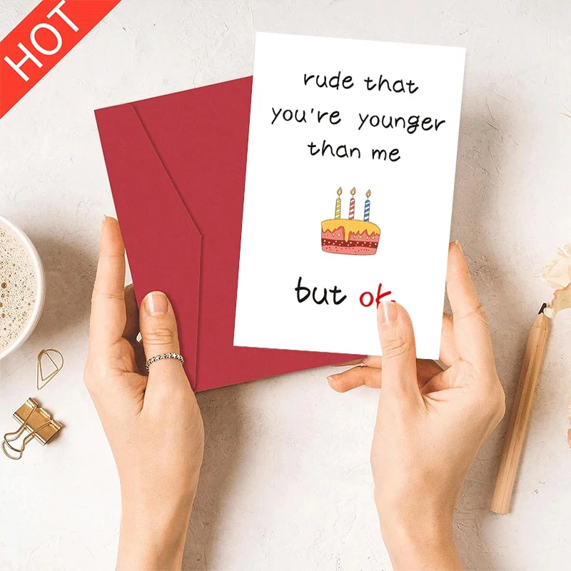 Funny Birthday Greeting Card, Rude That You're Younger Than Me Theme Humorous Birthday Card for Friend Family
Funny Birthday Greeting Card, Rude That You're Younger Than Me Theme Humorous Birthday Card for Friend Family