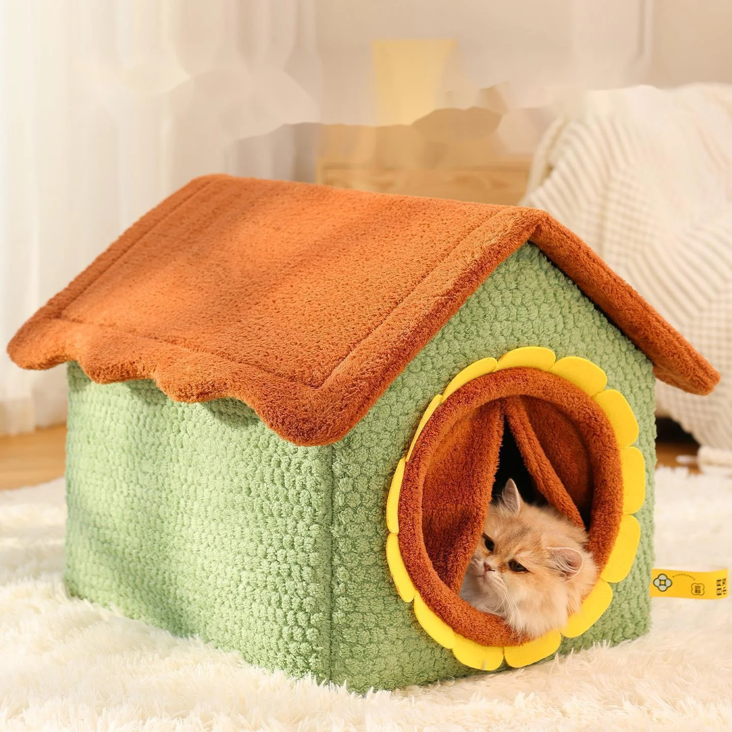Sunflower Warm Enclosed Cat House Bed With Removable Cushion Cozy Winter Pet Villa For Cats And Small Dogs Ideal Gift For Her
Sunflower Warm Enclosed Cat House Bed With Removable Cushion Cozy Winter Pet Villa For Cats And Small Dogs Ideal Gift For Her