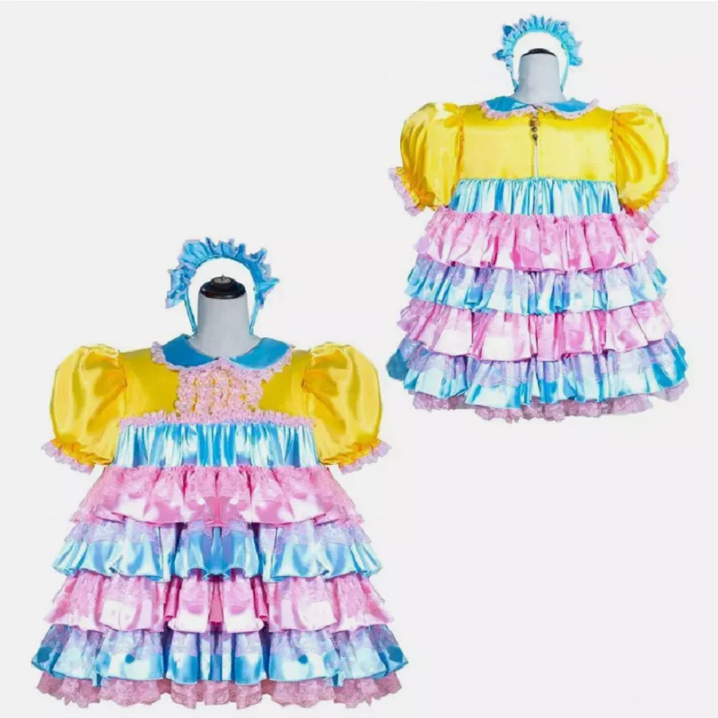 Adult Sissy Girl Maid Lockable Satin pleated Dress cosplay costumes Tailor-made
Adult Sissy Girl Maid Lockable Satin pleated Dress cosplay costumes Tailor-made
