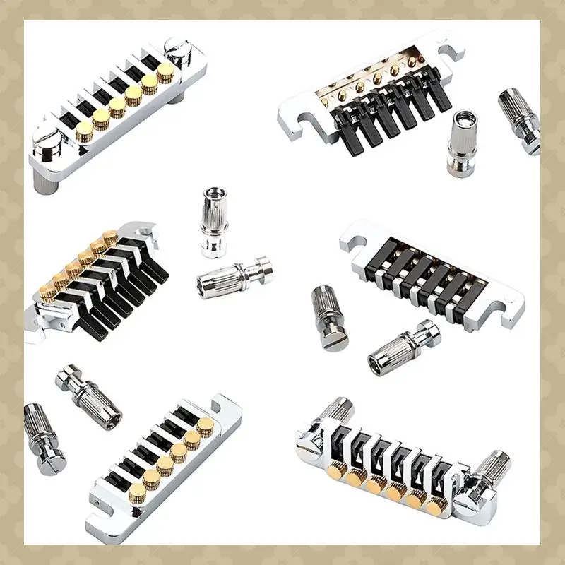 6-String Guitar Bridge Tailpiece-Vintage Bridges With Studs And Inserts Replacement Spare Parts Parts For LP Les Electric Guitar
6-String Guitar Bridge Tailpiece-Vintage Bridges With Studs And Inserts Replacement Spare Parts Parts For LP Les Electric Guitar