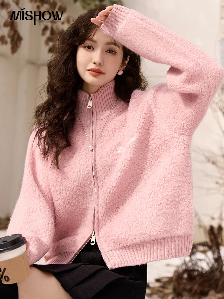 MISHOW Pink Knitted Cardigan Women Turtleneck Embroidered Sweater Woman Lazy Gentle Lady Long Sleeve Knitwear Jumpers MXC59Z0498
MISHOW Pink Knitted Cardigan Women Turtleneck Embroidered Sweater Woman Lazy Gentle Lady Long Sleeve Knitwear Jumpers MXC59Z0498