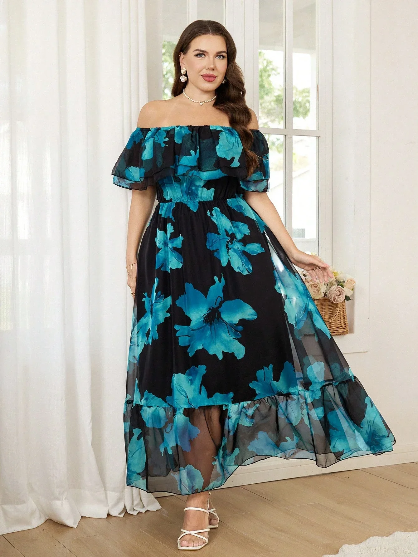 Elegant Floral Print Off Shoulder Maxi Dress For Women Plus Size Summer
Elegant Floral Print Off Shoulder Maxi Dress For Women Plus Size Summer