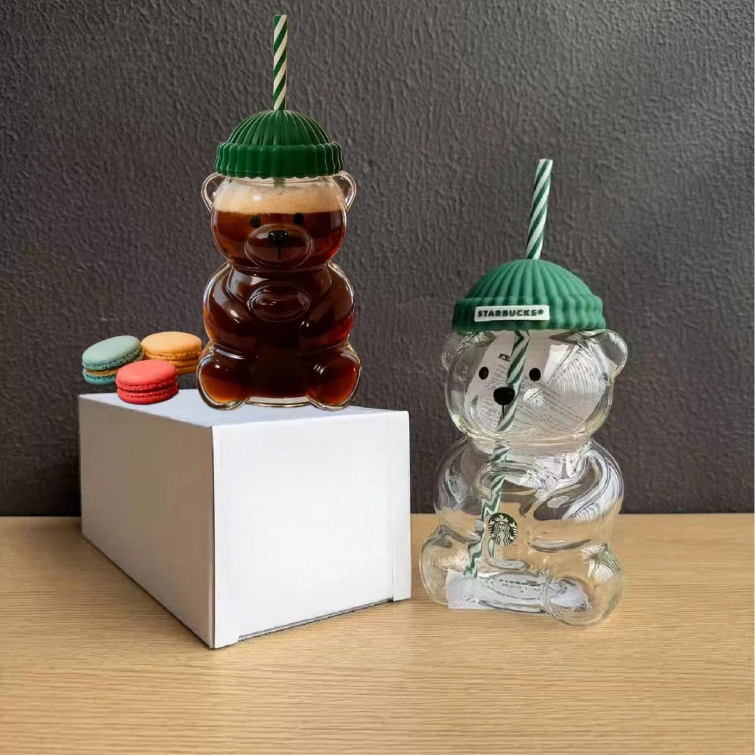 Cute bear shaped glass plastic cup, heat-resistant transparent, large capacity milk tea coffee, suitable for family use
Cute bear shaped glass plastic cup, heat-resistant transparent, large capacity milk tea coffee, suitable for family use