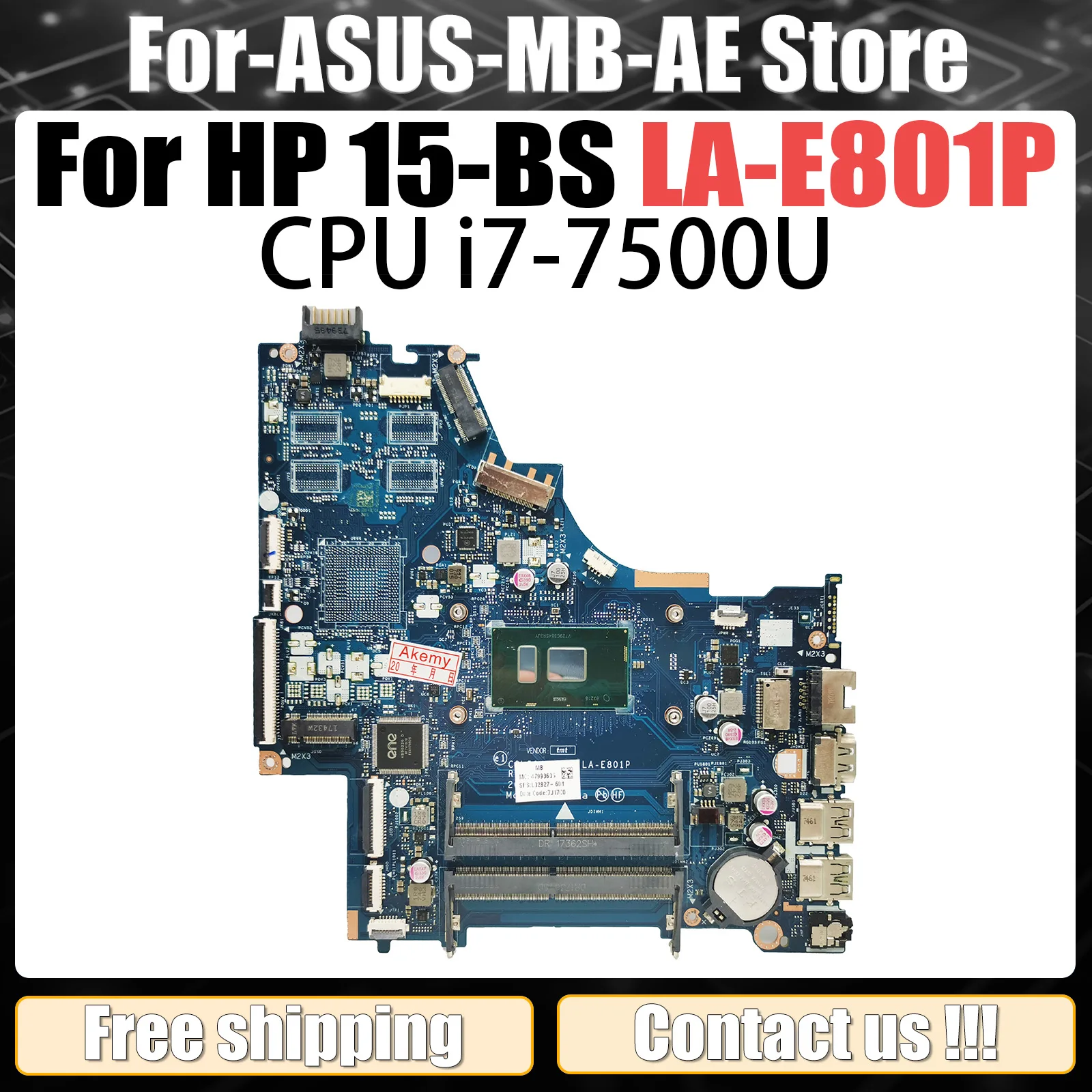 For Dell Pavilion 15-BS Mainboard LA-E801P 924756-601 SR342 i5-7200U 216-0867071 2G Laptop Motherboard Full Tested 250 G6
For Dell Pavilion 15-BS Mainboard LA-E801P 924756-601 SR342 i5-7200U 216-0867071 2G Laptop Motherboard Full Tested 250 G6