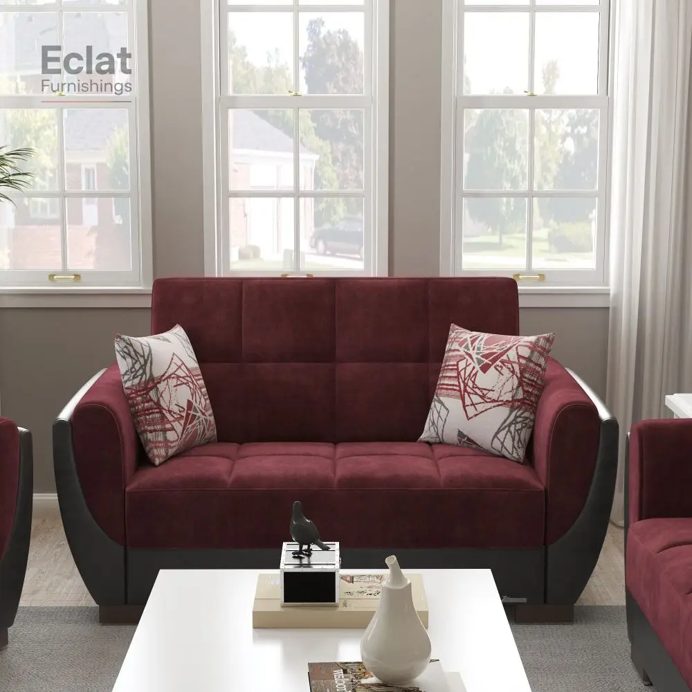 PrimeNest NimbusFlow Collection Upholstered Convertible Loveseat with Storage, Burgundy/Black-PU Microfiber, home furniture
PrimeNest NimbusFlow Collection Upholstered Convertible Loveseat with Storage, Burgundy/Black-PU Microfiber, home furniture