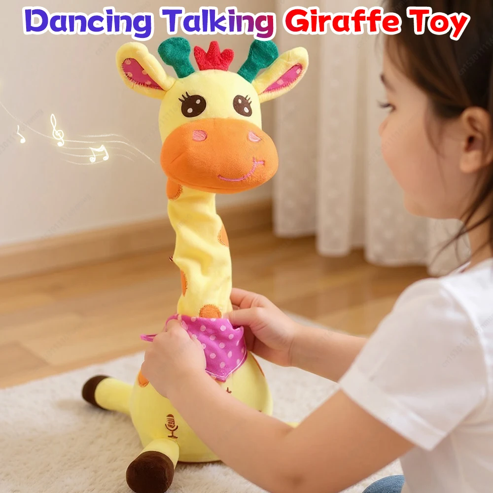 Музыкальная игрушка-жираф, пение, танцы, повторяющиеся, что вы сказал, танцующий жираф, мигающие светодиодные фонари, регулируемый объем, голосовое моделирование
Музыкальная игрушка-жираф, пение, танцы, повторяющиеся, что вы сказал, танцующий жираф, мигающие светодиодные фонари, регулируемый объем, голосовое моделирование