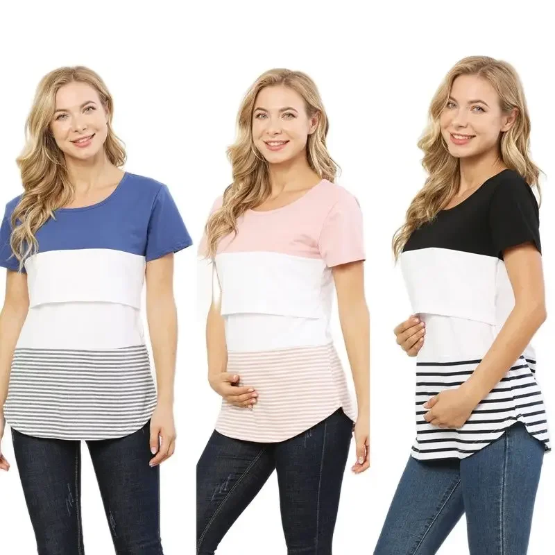Summer Short Sleeve Breastfeeding Tops Maternity Casual Clothes Cotton Nursing T-shirt For Pregnant Women Large Size S-XXL
Summer Short Sleeve Breastfeeding Tops Maternity Casual Clothes Cotton Nursing T-shirt For Pregnant Women Large Size S-XXL
