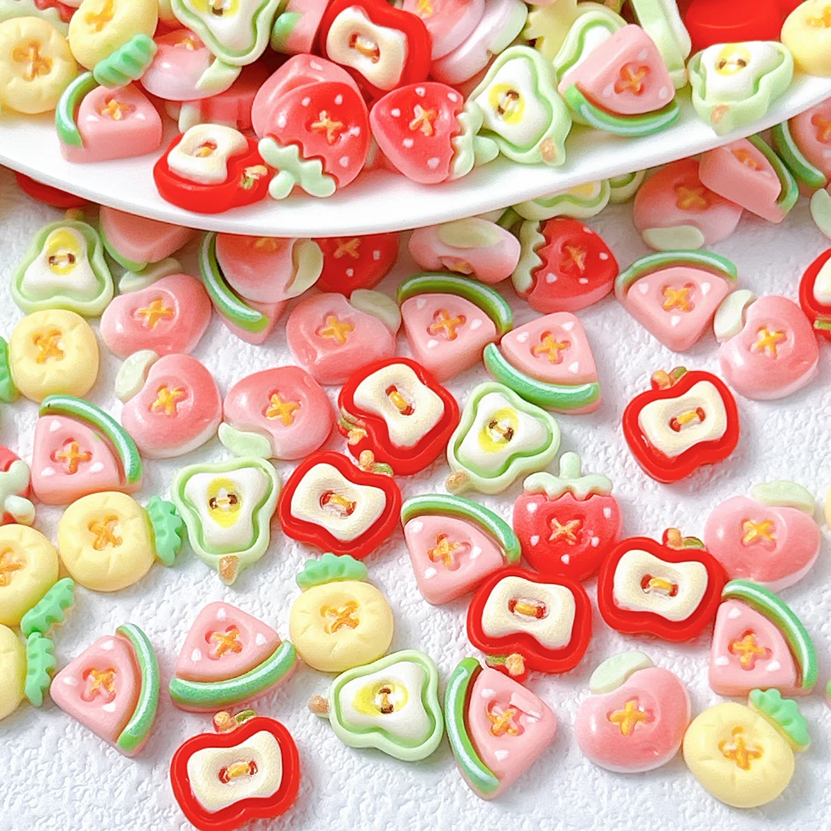 Adorable Cartoon Pineapple Peach Resin Nail Charms 3D Dopamine Colors Simulated Apple Pear Fruit Series Nail Art Decorations DIY
Adorable Cartoon Pineapple Peach Resin Nail Charms 3D Dopamine Colors Simulated Apple Pear Fruit Series Nail Art Decorations DIY