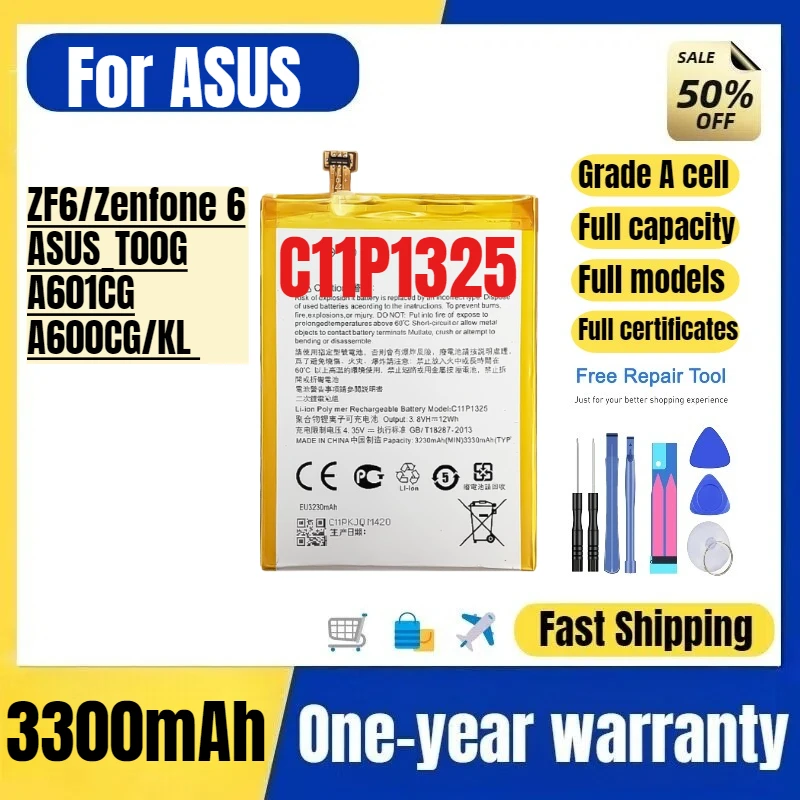 C11P1325 for ASUS ZF6/Zenfone 6/ASUS_T00G/A601CG/A600CG/KL Mobile Phone Battery High Quality Replacement Bateria Grade A Cel
C11P1325 for ASUS ZF6/Zenfone 6/ASUS_T00G/A601CG/A600CG/KL Mobile Phone Battery High Quality Replacement Bateria Grade A Cel