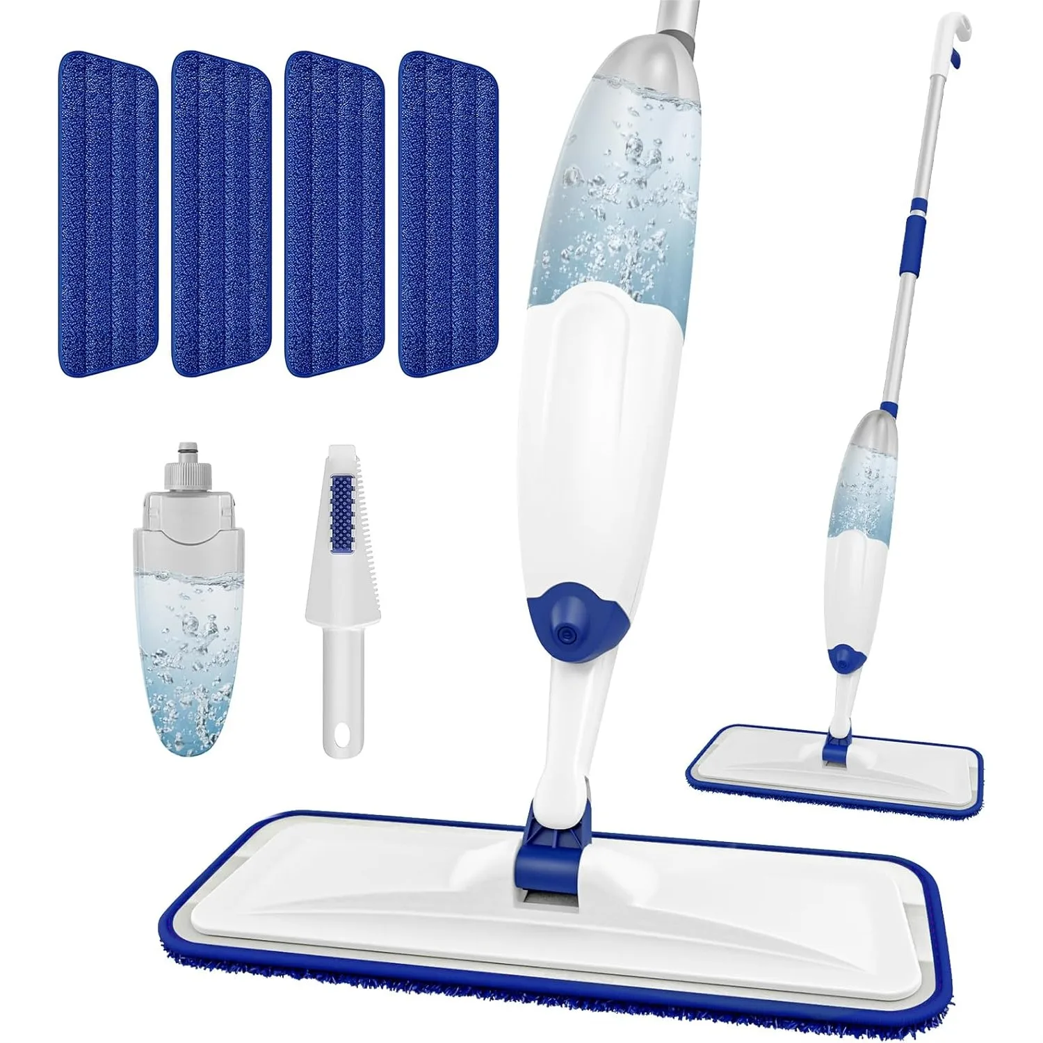 Microfiber Flat Mop with Sprayer for Multi-Surface Floors, 4 Washable Pads Included
Microfiber Flat Mop with Sprayer for Multi-Surface Floors, 4 Washable Pads Included