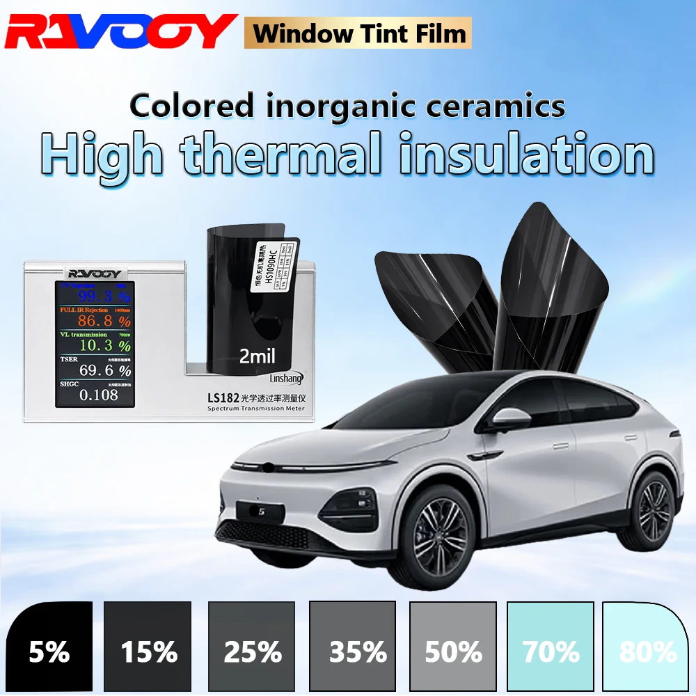 HS1090HC Series Inorganic Ceramic Automotive Window Tint Film 2mil 10.3% VLT High Thermal Insulation Car Window Film 152CMX30M
HS1090HC Series Inorganic Ceramic Automotive Window Tint Film 2mil 10.3% VLT High Thermal Insulation Car Window Film 152CMX30M