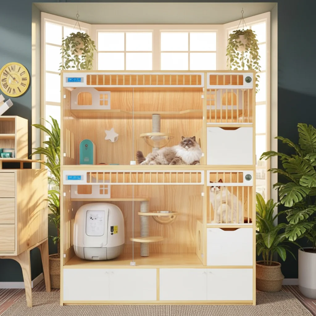 dh-Large Space Cat Villa Multifunctional with Light with Door Cat House Wooden Houses Cats Villa for Cat#
dh-Large Space Cat Villa Multifunctional with Light with Door Cat House Wooden Houses Cats Villa for Cat#
