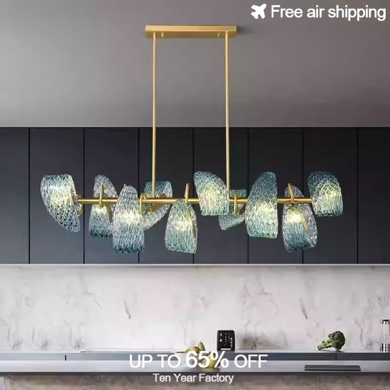 European style minimalist peacock blue glass copper led ceiling chandeliers with crystals lighting for dining room
European style minimalist peacock blue glass copper led ceiling chandeliers with crystals lighting for dining room