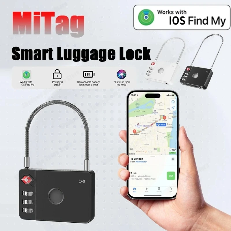 CD Mitag Luggage Intelligent Lock With GPS Locator Air Tag For IOS System Smart Tracker Find My Device Anti-lost Digit Padlock
CD Mitag Luggage Intelligent Lock With GPS Locator Air Tag For IOS System Smart Tracker Find My Device Anti-lost Digit Padlock