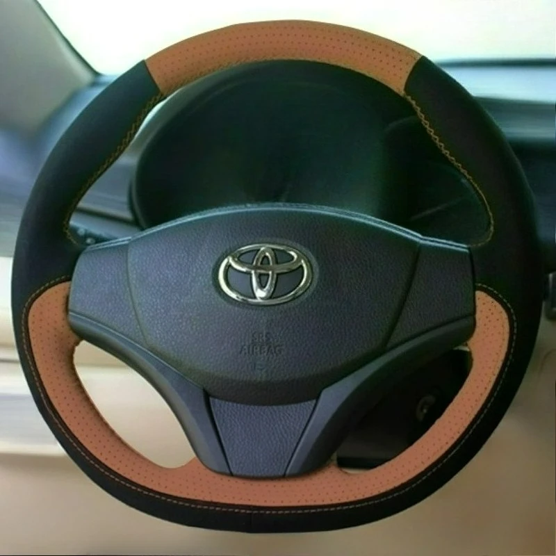 Hand-stitched renovation Non-slip black brown leather steering wheel cover For Toyota Vios Dazzling corolla Carola 2018-2022
Hand-stitched renovation Non-slip black brown leather steering wheel cover For Toyota Vios Dazzling corolla Carola 2018-2022