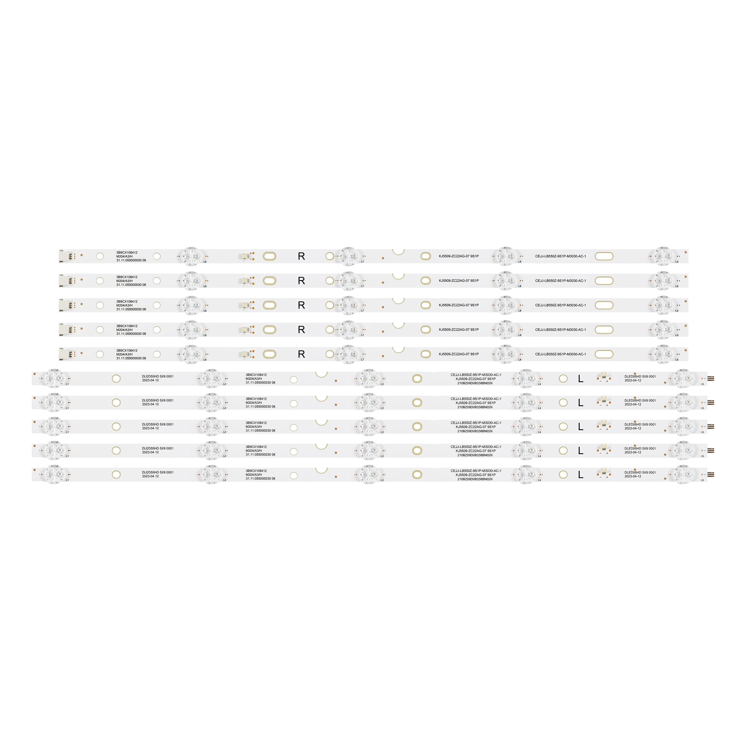 LED strip for 55"TV DLED55HD 5X9 0001 31.11.055000030 TI5509DLEDDS Lt-55n775u DS55M85-DS01 CEJJ-LB550Z-9S1P-M3030-AC-1
LED strip for 55"TV DLED55HD 5X9 0001 31.11.055000030 TI5509DLEDDS Lt-55n775u DS55M85-DS01 CEJJ-LB550Z-9S1P-M3030-AC-1