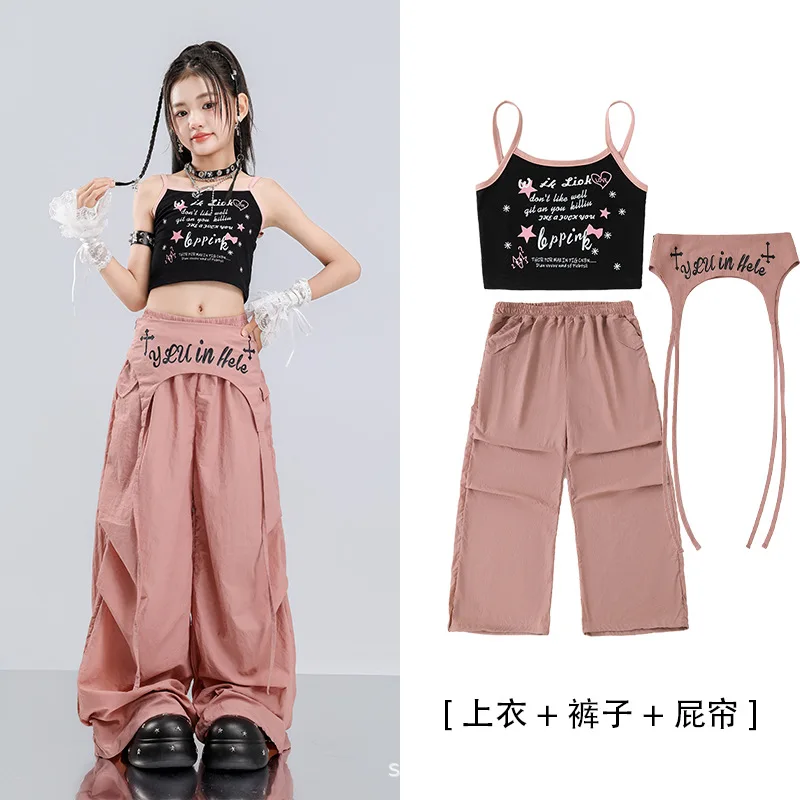 Girls Jazz Dance Costumes Black Vest Pink Cargo Pants Street Dance Wear Fashion Catwalk Show Hip Hop Dance Rave Clothes DQS23532
Girls Jazz Dance Costumes Black Vest Pink Cargo Pants Street Dance Wear Fashion Catwalk Show Hip Hop Dance Rave Clothes DQS23532