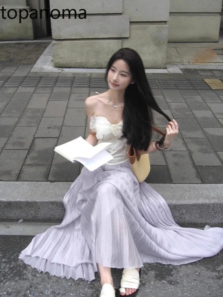 Topanoma Elegant Skirts Women 2025 Spring Summer New Fashion Loose High Waist Temperament Office Lady Casual Long Skirt
Topanoma Elegant Skirts Women 2025 Spring Summer New Fashion Loose High Waist Temperament Office Lady Casual Long Skirt