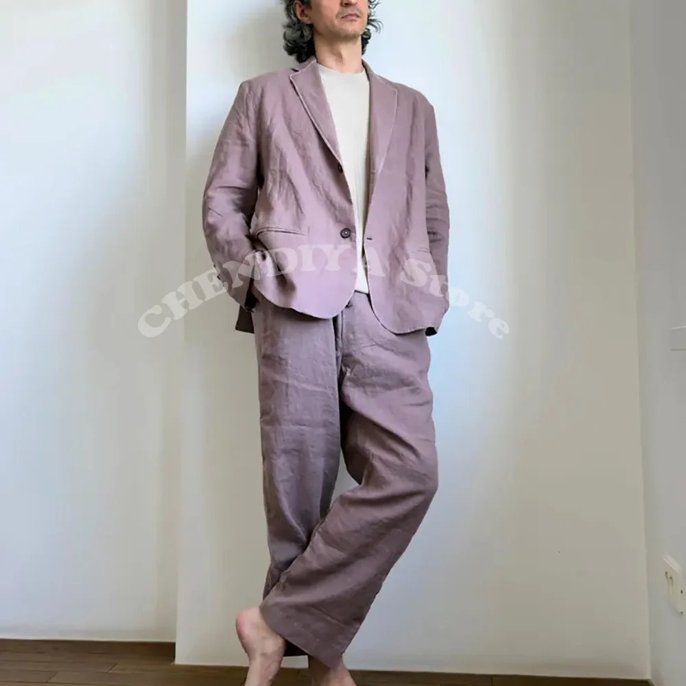 Dusty Lavender Linen Suit For Men Chic Single Breasted Notch Lapel Loose Casual 2 Piece Daily Office Home Clothing Jacket Pants
Dusty Lavender Linen Suit For Men Chic Single Breasted Notch Lapel Loose Casual 2 Piece Daily Office Home Clothing Jacket Pants