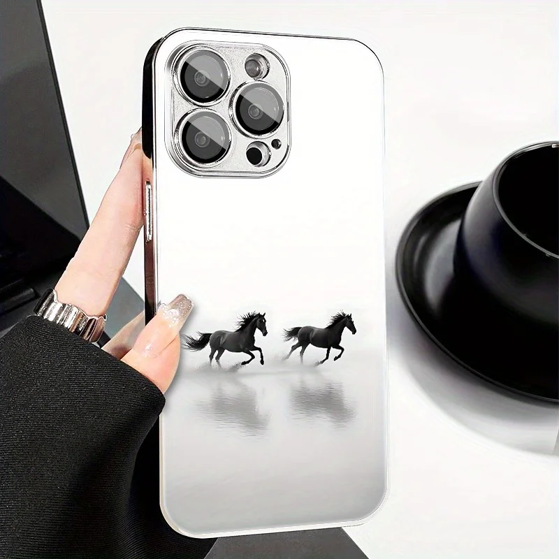 Modern Art Illustration Black Horse Running in Fog Electroplated Phone Case for iPhone 17, 16, 15, 14, 13, 12, 11, etc
Modern Art Illustration Black Horse Running in Fog Electroplated Phone Case for iPhone 17, 16, 15, 14, 13, 12, 11, etc