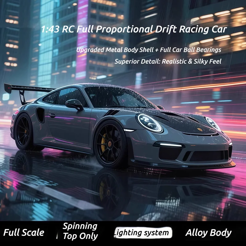 Hongxing Rc911 4wd Drift Alloy Sports Car 1 43 Scale Mini Remote Control Racing Car Desktop Model For Adult Hobby Collection