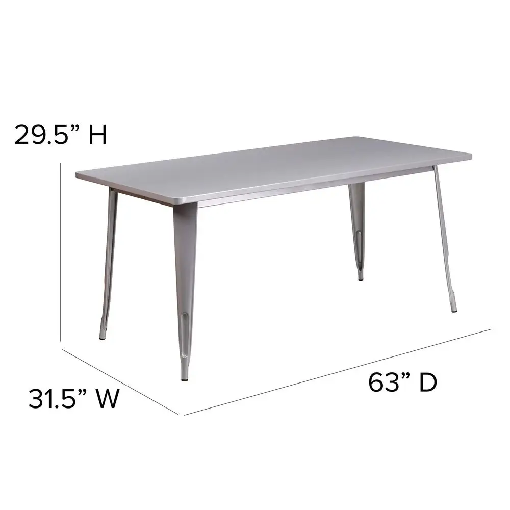 Commercial Grade 31.5 x 63 Rectangular Silver Metal IndoorOutdoor Table
Commercial Grade 31.5 x 63 Rectangular Silver Metal IndoorOutdoor Table