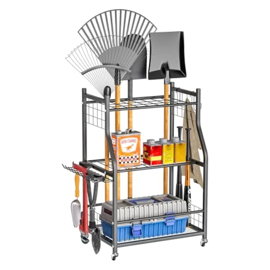 Garden Tool Organizer Yard Tool Storage Stand for Garage with Lockable Wheels Shed Tool Storage for Rake Brooms Indoor and Outd
Garden Tool Organizer Yard Tool Storage Stand for Garage with Lockable Wheels Shed Tool Storage for Rake Brooms Indoor and Outd
