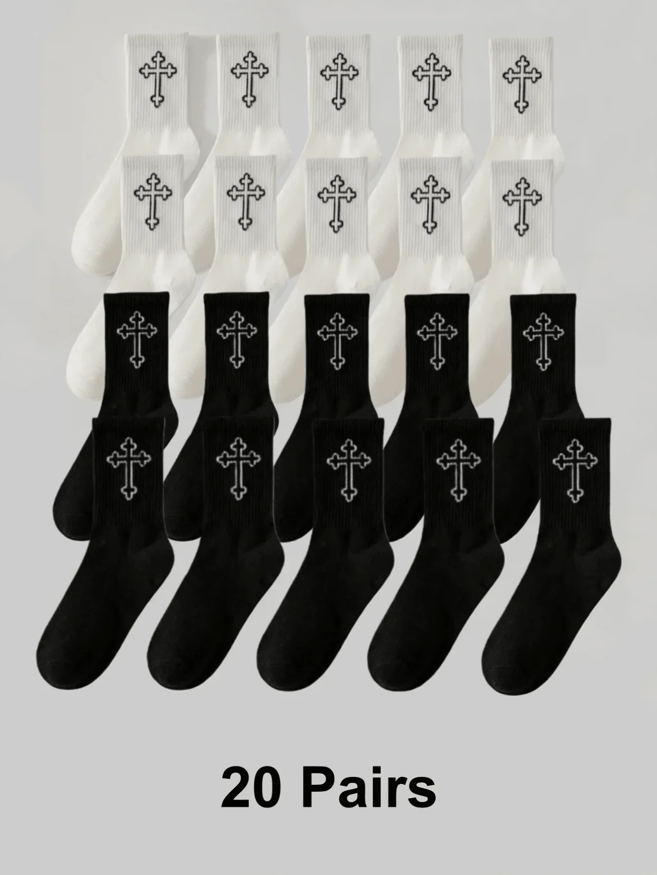 Mens Mid-Calf Sports Socks With Cross Design Breathable Moisture Wicking High Elasticity 20 Pairs
Mens Mid-Calf Sports Socks With Cross Design Breathable Moisture Wicking High Elasticity 20 Pairs