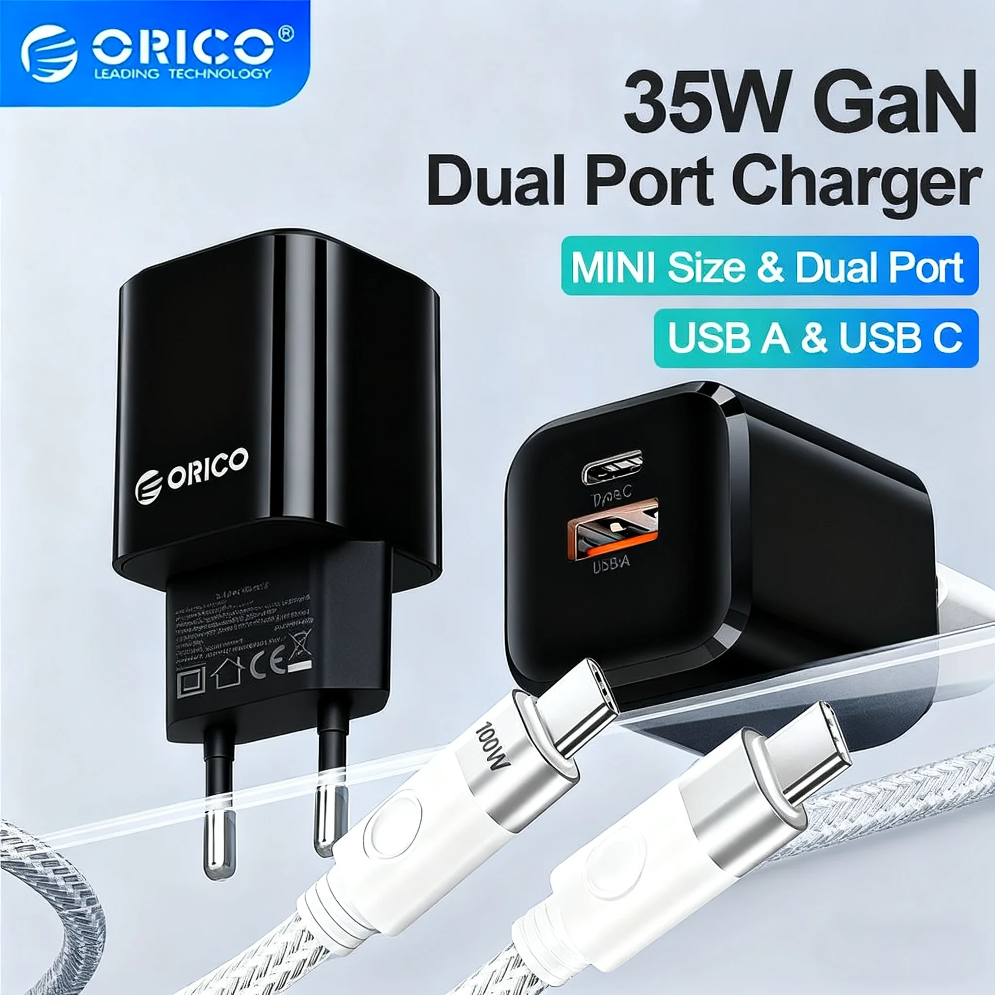 ORICO Type C Зарядное устройство 35 Вт GaN Зарядное устройство с вилкой европейского стандарта PD3.0 Зарядное устройство для iPhone Xiaomi Huawei Tablet Laptop Cell Notebook Type C PD Charge
ORICO Type C Зарядное устройство 35 Вт GaN Зарядное устройство с вилкой европейского стандарта PD3.0 Зарядное устройство для iPhone Xiaomi Huawei Tablet Laptop Cell Notebook Type C PD Charge
