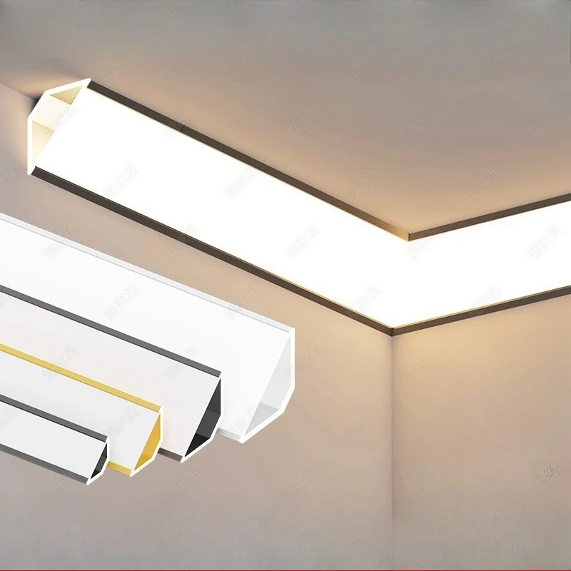 Ceiling-free line lamp, triangular decorative strip card slot plaster line lamp with surface-mounted ceiling yin corner line lam
Ceiling-free line lamp, triangular decorative strip card slot plaster line lamp with surface-mounted ceiling yin corner line lam