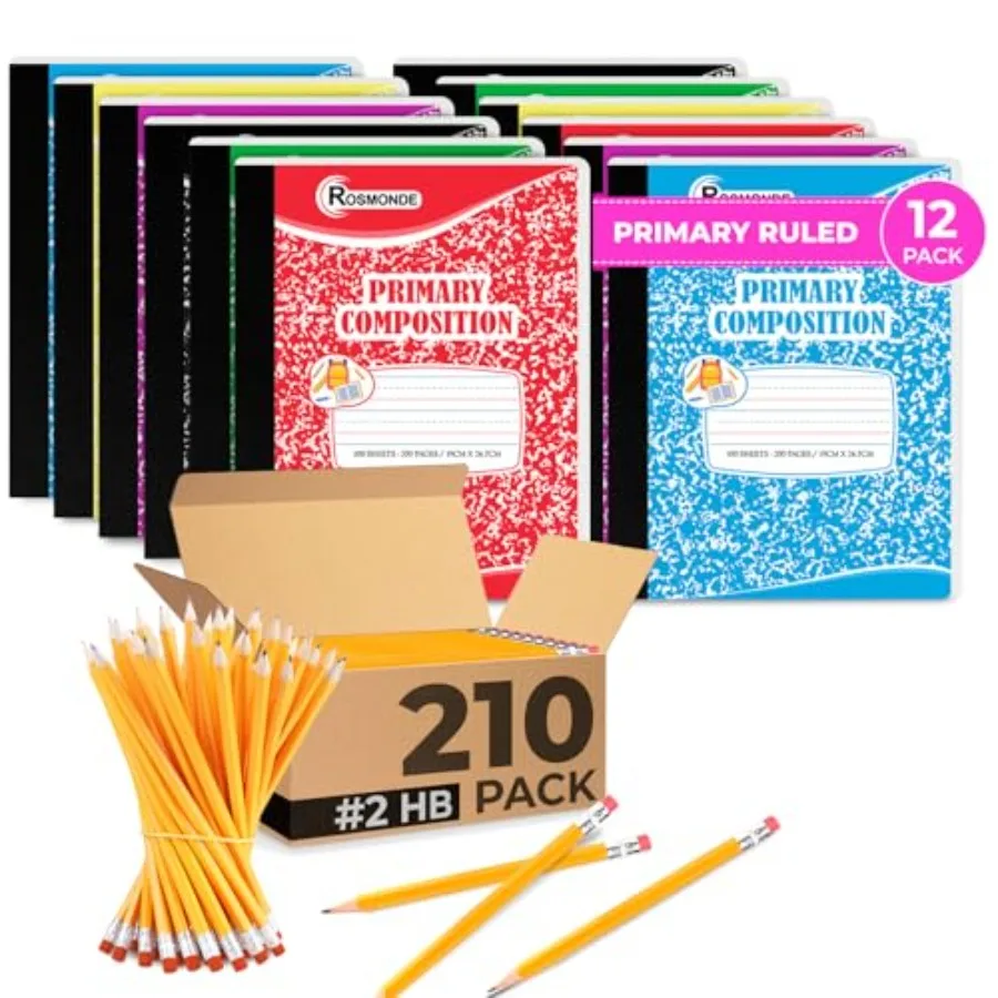 Teacher Supply Set 12 Pack Draw and Write Journal Primary Composition Notebook and 210 Pre-Sharpened #2 Pencils Bulk School and
Teacher Supply Set 12 Pack Draw and Write Journal Primary Composition Notebook and 210 Pre-Sharpened #2 Pencils Bulk School and