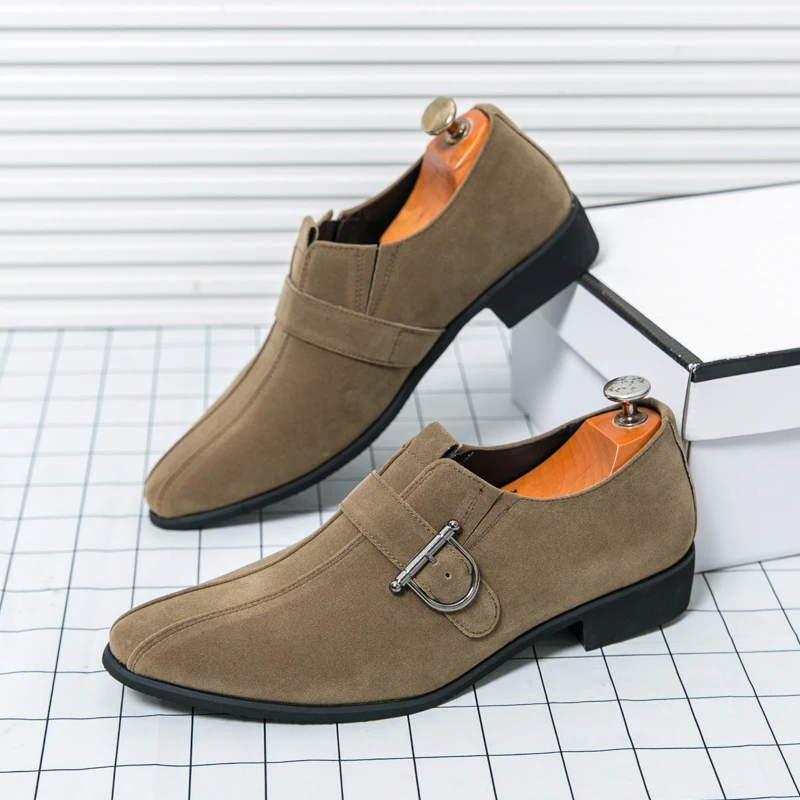 Spring Pointed Loafers Buckle Fashion Leather Shoes Suede Leather Outdoor Casual Shoes Driving Walking Versatile Wedding Shoes
Spring Pointed Loafers Buckle Fashion Leather Shoes Suede Leather Outdoor Casual Shoes Driving Walking Versatile Wedding Shoes