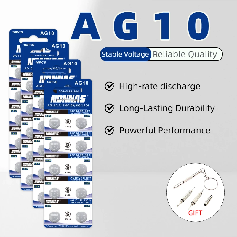 NEW AG10 LR54 1.5V Alkaline Button Coin Cell Battery High Capacity Long Lasting Replacement for Watch Remote Control Calculator
NEW AG10 LR54 1.5V Alkaline Button Coin Cell Battery High Capacity Long Lasting Replacement for Watch Remote Control Calculator