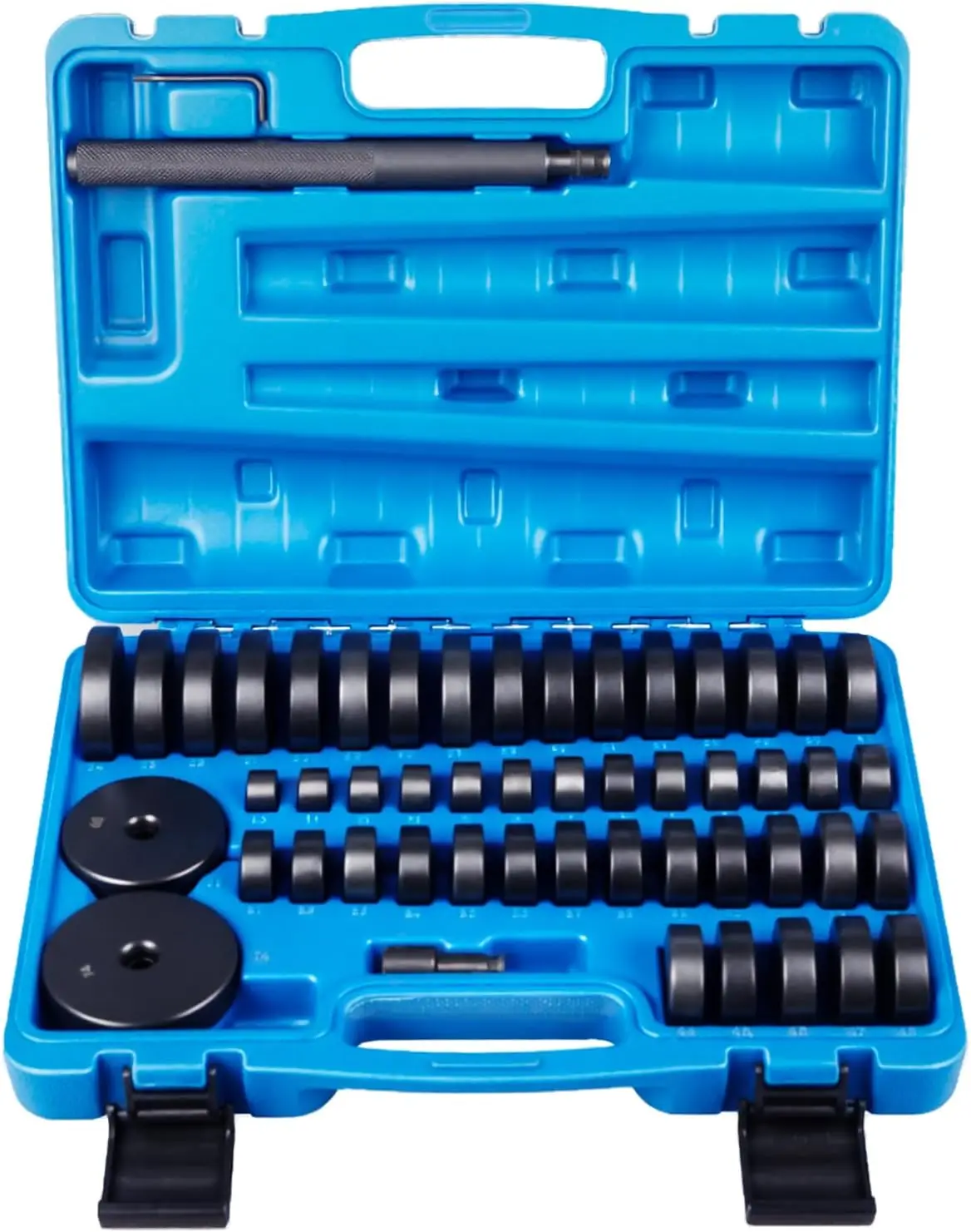 52-in-1 Bushing Driver Set for Transmission, Wheel Axle Bearing Race and Seal Installation Tool Kit
52-in-1 Bushing Driver Set for Transmission, Wheel Axle Bearing Race and Seal Installation Tool Kit