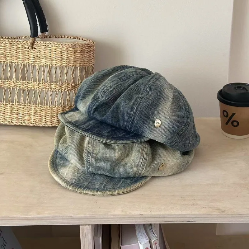 New Japanese Washed and Old Denim Large Version Beret Women's Spring and Autumn Outdoor Sunshade Casual Soft-brimmed Newsboy Cap
New Japanese Washed and Old Denim Large Version Beret Women's Spring and Autumn Outdoor Sunshade Casual Soft-brimmed Newsboy Cap