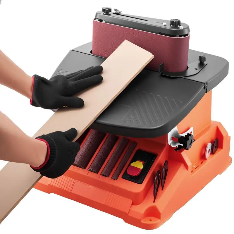 Oscillating Belt and Spindle Sander, 2400RPM Benchtop Spindle Sander with 5/8" Stroke, 5 Sleeves (1/2" - 2") & 24" x 3.86" Sanding Belt for Woodworking, Furniture Finishing, DIY Projects
Oscillating Belt and Spindle Sander, 2400RPM Benchtop Spindle Sander with 5/8" Stroke, 5 Sleeves (1/2" - 2") & 24" x 3.86" Sanding Belt for Woodworking, Furniture Finishing, DIY Projects