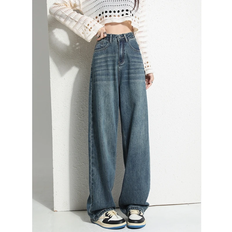 Blue High Waist Women Jeans Vintage American Fashion Streetwear Wide Leg Jean 2023 Female Trouser NEW Straight Baggy Denim Pants
Blue High Waist Women Jeans Vintage American Fashion Streetwear Wide Leg Jean 2023 Female Trouser NEW Straight Baggy Denim Pants