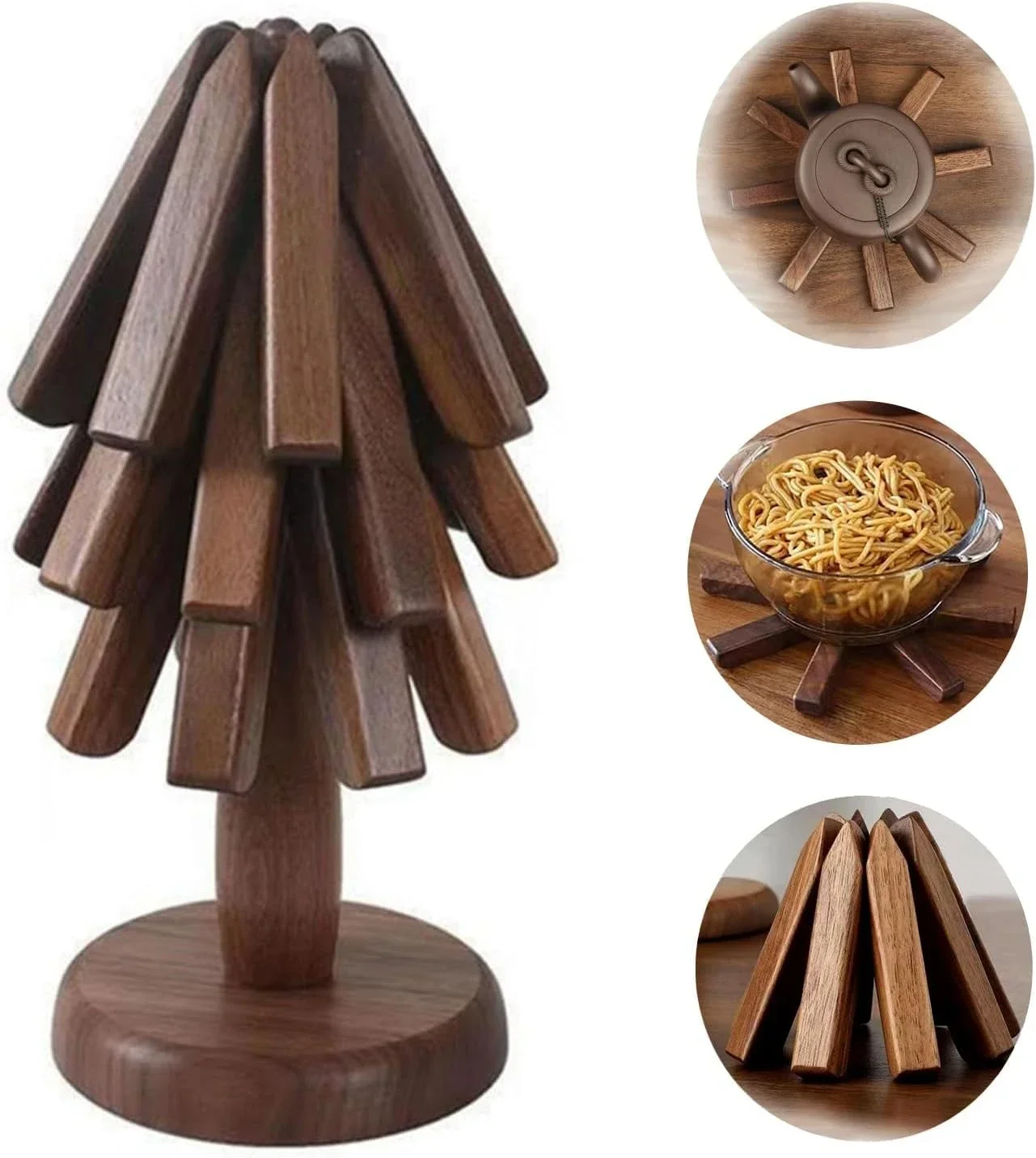 4PCS Wooden Trivets for Hot Dishes Folding Tree Shape Black Walnut Table Mat Holders Heat Insulated Pad Set Coasters for Pots
4PCS Wooden Trivets for Hot Dishes Folding Tree Shape Black Walnut Table Mat Holders Heat Insulated Pad Set Coasters for Pots