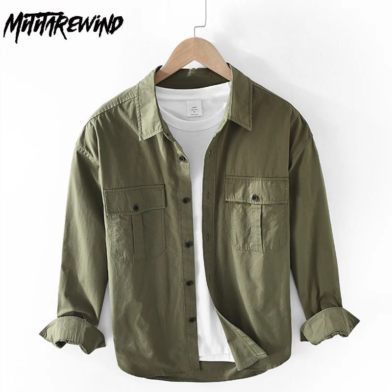 Japanese Fashion Cargo Shirt Men Spring Fall Causal Shirts Square Collar Pure Cotton Long Sleeve Men's Shirts Loose Workwear Top
Japanese Fashion Cargo Shirt Men Spring Fall Causal Shirts Square Collar Pure Cotton Long Sleeve Men's Shirts Loose Workwear Top