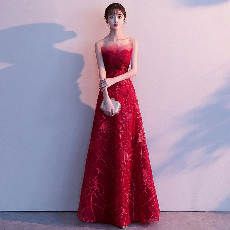 Homeage bride gown new autumn winter sexy strapless long type slimming wedding appetite dinner red evening dress for wom
Homeage bride gown new autumn winter sexy strapless long type slimming wedding appetite dinner red evening dress for wom