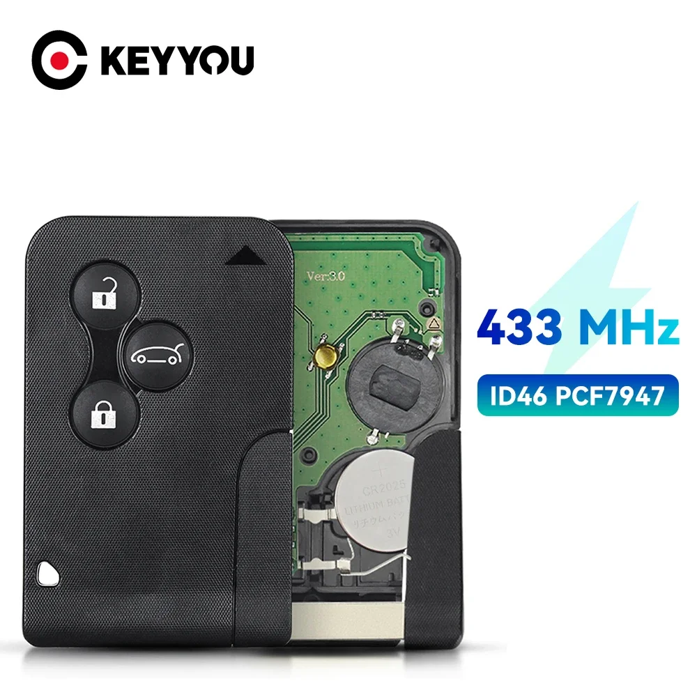 KEYYOU 1PCS NEW 433Mhz ID46 PCF7947 Chip & Insert Small Blade Remote Smart Key Card For Renault Megane Scenic Grand
KEYYOU 1PCS NEW 433Mhz ID46 PCF7947 Chip & Insert Small Blade Remote Smart Key Card For Renault Megane Scenic Grand
