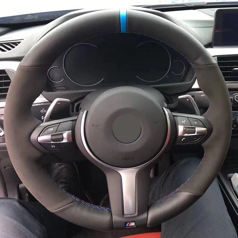 Hand-sewn Suede Leather Car Steering Wheel Cover for BMW M3 M4 M Sport F30 F31 F34 F10 F11 F07 X1 X2 X3 F25 F32 F33 F36 F48 F39
Hand-sewn Suede Leather Car Steering Wheel Cover for BMW M3 M4 M Sport F30 F31 F34 F10 F11 F07 X1 X2 X3 F25 F32 F33 F36 F48 F39