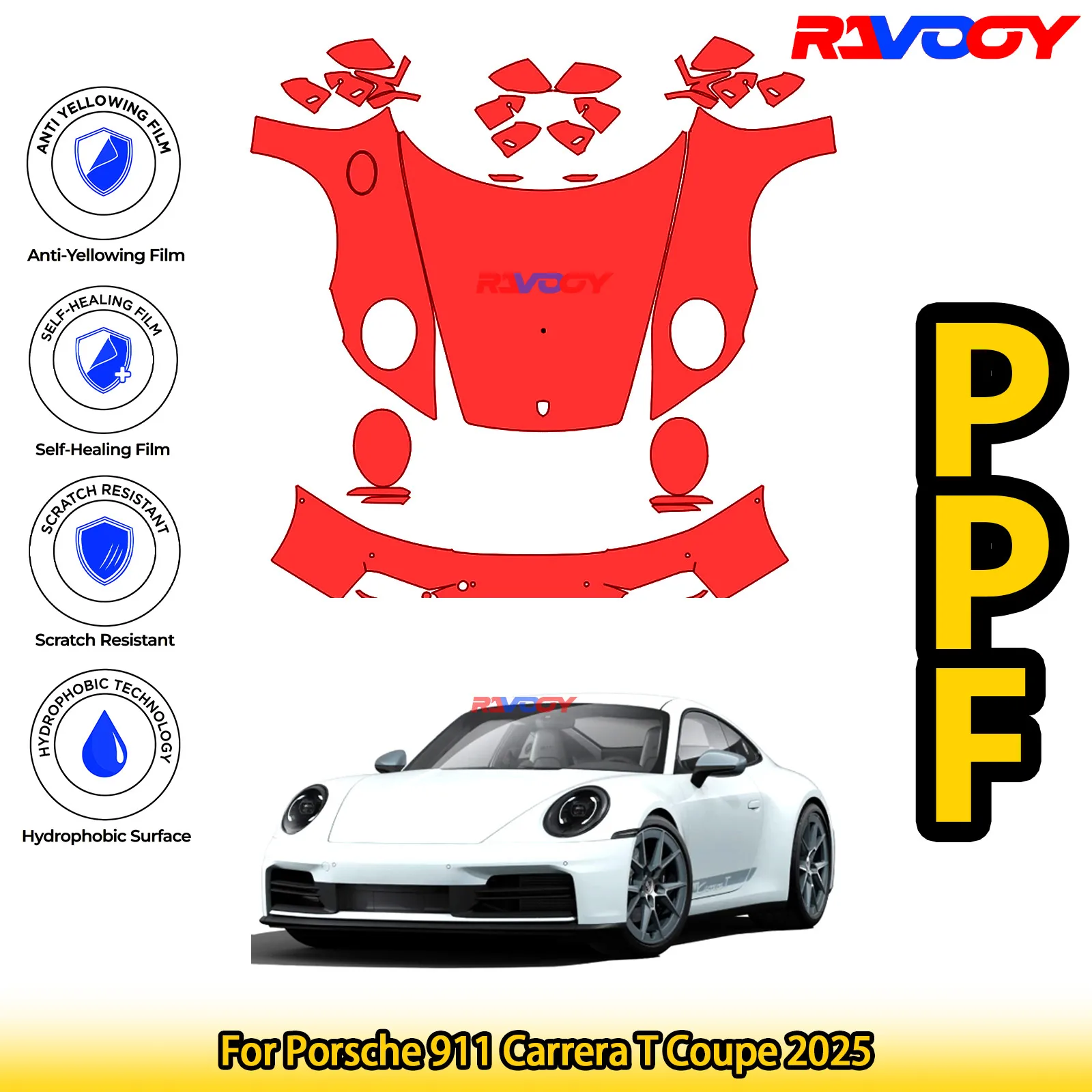 Для Porsche 911 Carrera T Coupe 2025 глянцевая матовая черная предварительно вырезанная передняя защитная пленка PPF для Porsche 911
Для Porsche 911 Carrera T Coupe 2025 глянцевая матовая черная предварительно вырезанная передняя защитная пленка PPF для Porsche 911